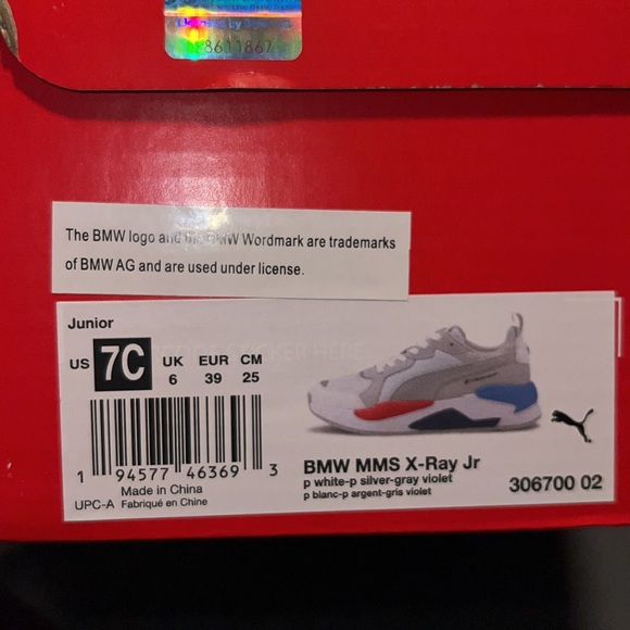 Puma BMW MMS X-ray Jr sneakers size 9C - Picture 2 of 6